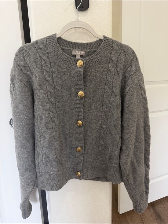 J. Crew Sweaters - J. Crew Gray Cable-Knit Button Cardigan Sweater